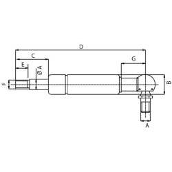 Dujinis statramstis L436mm 200N Stabilus CA858494