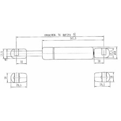 Dujinis statramstis L255mm 175N Stabilus CA533394