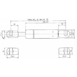Dujinis statramstis L276mm 350N Stabilus CA592382