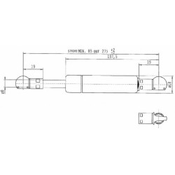 Dujinis statramstis L275mm 100N Stabilus CA321176