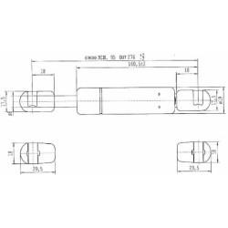 Dujinis statramstis L276mm 450N Stabilus CA592404