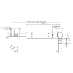 Dujinis statramstis L524.5mm 300N Stabilus CA877638
