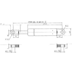 Dujinis statramstis L225mm 180N Stabilus CA093017