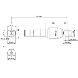 Dujinis statramstis L348.5mm Stabilus CA000213
