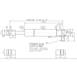 Dujinis statramstis L416mm 100N Stabilus CA579123