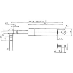 Dujinis statramstis L500mm 180N Stabilus CA056189