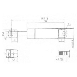 Dujinis statramstis L580.5mm 100N Stabilus CA981184