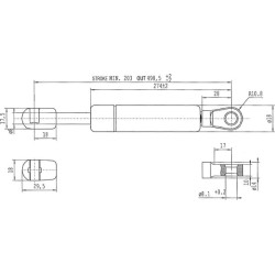 Dujinis statramstis L498.5mm 250N Stabilus CA5799CU