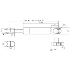 Dujinis statramstis L498.5mm 250N Stabilus CA5799CU