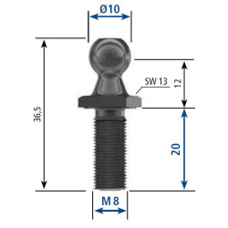 Rutulinis kaištis CA8442LT