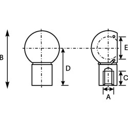 Cinkuota rutulinė galvutė CA92216