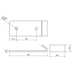 Atmušimo plokštė variklio dangčio laikikliui TX4757