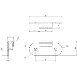 Atmušimo plokštė variklio dangčio laikikliui TX4755
