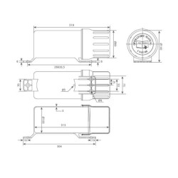 Dokumentų laikiklis Ø109x312mm, juodas plastikas, Kramp MB115020