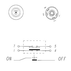 Case - IH CS120 11245600PN Stūmimo jungiklis, GTV, apvalus, geltonas