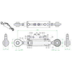 „Hydr toplink cat 2/2“, su vožtuvu, kaiščio angomis, su pailgintu strypo galu TEVNNE306013822