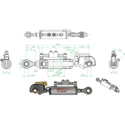 Hydr Toplink cat 2/2 su vožtuvu, kabliu prailgintu strypo galu TCVNNE356313022