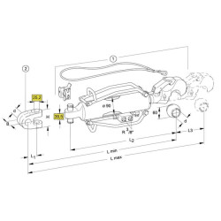 Hidraulinė viršutinė svirtis, kablys su rutuliniu kat.3, Ø90 mm 203021