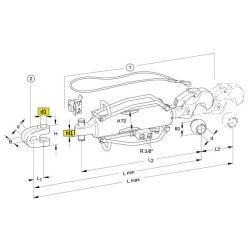 Hidraulinė viršutinė svirtis, kablys su rutuliniu kat.3/2, Ø70 mm 203020