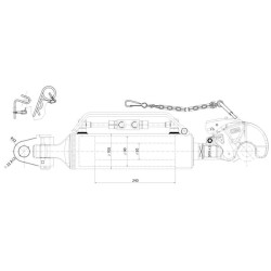 Hidraulinė viršutinė svirtis Cat 3 3PHGCA240332