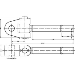 Šarnyrinis velenas M30x3,5L-19,0mm TL3035190LKR