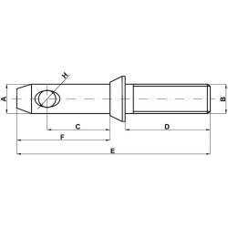 Apatinės trauklės kaištis 28x150mm Cat.2 Kramp Z422284KR