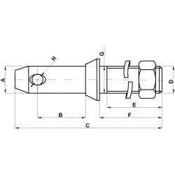 Stabilizatoriaus kaištis 19 mm – 3/4" UNF 1380302510