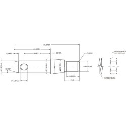 Apatinės trauklės kaištis 22x125mm Kramp Z422191KR