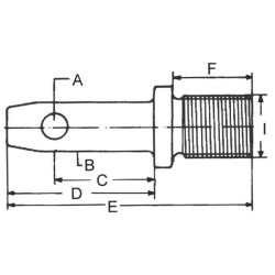 Apatinės trauklės kaištis 22x53mm sriegis: 1-1/8"x35,7mm Cat.1 Kramp Z422167KR