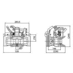 320 mm vilkties rutulinis sukabintuvas HS17103KU