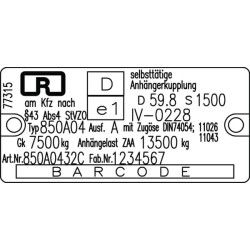 Priekabos mova 116x89mm RO850A0432C