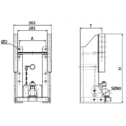 Rutulinė mova 80mm tvirtinimo atrama HS525LWBKU
