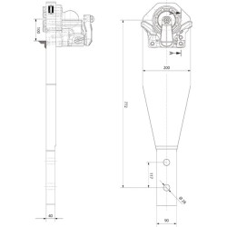 Apatinis kablys su grąžulu RO825L3334C