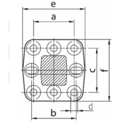 Vilkimo ąsos rutulys su flanšu 80mm 145x145mm ROE57L013