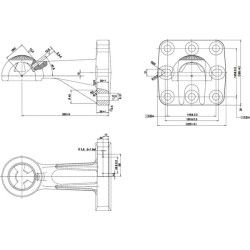 Vilkimo ąsos rutulys Flanšinė rutulinė mova 80 mm, mažai priežiūros reikalaujanti ROE57L039