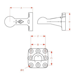 Vilkimo ąsos rutulys, flanšas 80 mm 8003310