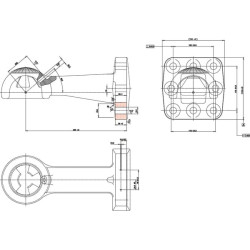 Flanšinė vilkimo kilpa Rutulinė mova 80 mm, mažai priežiūros reikalaujanti. ROE57L036