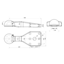 Vilkimo ąsos rutulys, horizontalus flanšas 00655900A02