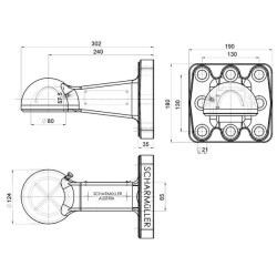 Vilkimo ąsos rutulys su vertikaliu flanšu K80 00653900A02