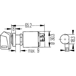 Uždegimo / starterio jungiklis, 12V, 0-1-2-3 6JK007232001
