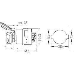 Uždegimo / starterio jungiklis, 12/24V, P-0-1-2-3, 10 kontaktų, įjungimo / išjungimo jungiklis / apsauginis jungiklis / paleidim