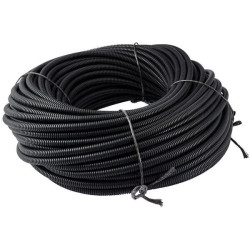 Apsauginis vamzdis 16mm 50m lankstus gofruotas, atviras, juodas FTBL16050