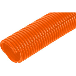 Apsauginis vamzdis 6mm 100m lankstus gofruotas, atviras, oranžinis FTOR06100