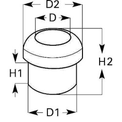 Kabelio įvorė, 12x17x11mm iš vienos pusės atvira KB2112