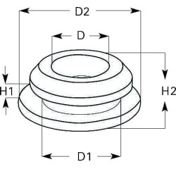 Kabelio tarpiklis, 7x10x1,3 mm uždaras KB2306