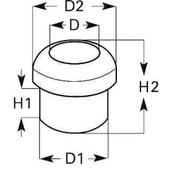 Kabelio įvorė, 6x10x8mm iš vienos pusės atvira KB2106