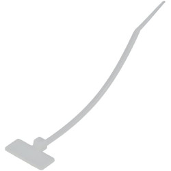 Kabelio raištis + etiketė 2,5x110mm, balta, 100vnt TRLB25112WHI