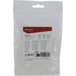 Kabelio raištis + etiketė 2,5x110mm, balta, 100vnt TRLB25112WHI