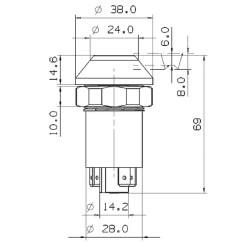 Case - IH CS150 11145340PN PTO jungiklis, apvalus, raudonas