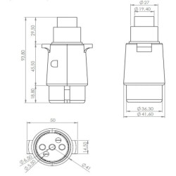 Priekabos kištukas 5 kontaktų, aliuminis, 12V, varžtiniai gnybtai TR00008KR